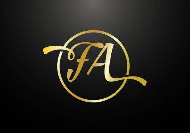 Baş Monogram FA Logo Tasarım Vektör Şablonu. FA Harf Logosu Tasarımı