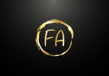 Baş Monogram FA Logo Tasarım Vektör Şablonu. FA Harf Logosu Tasarımı