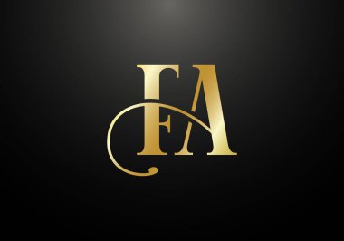 Baş Monogram FA Logo Tasarım Vektör Şablonu. FA Harf Logosu Tasarımı