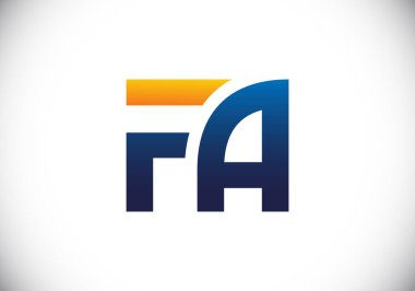 Baş Monogram FA Logo Tasarım Vektör Şablonu. FA Harf Logosu Tasarımı
