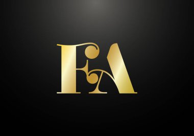 Baş Monogram FA Logo Tasarım Vektör Şablonu. FA Harf Logosu Tasarımı