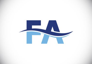 Baş Monogram FA Logo Tasarım Vektör Şablonu. FA Harf Logosu Tasarımı