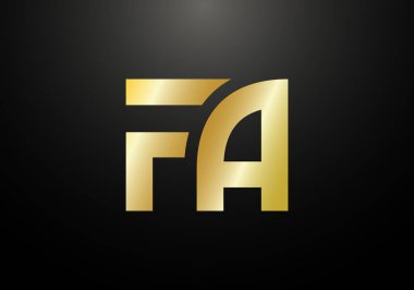 Baş Monogram FA Logo Tasarım Vektör Şablonu. FA Harf Logosu Tasarımı