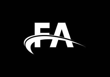 Baş Monogram FA Logo Tasarım Vektör Şablonu. FA Harf Logosu Tasarımı