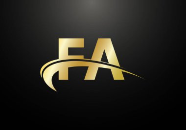 Baş Monogram FA Logo Tasarım Vektör Şablonu. FA Harf Logosu Tasarımı