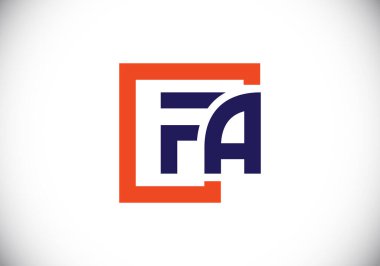 Baş Monogram FA Logo Tasarım Vektör Şablonu. FA Harf Logosu Tasarımı