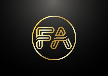 Baş Monogram FA Logo Tasarım Vektör Şablonu. FA Harf Logosu Tasarımı