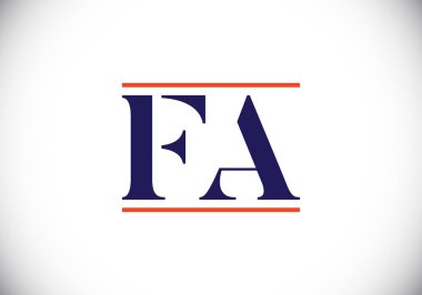 Baş Monogram FA Logo Tasarım Vektör Şablonu. FA Harf Logosu Tasarımı