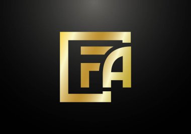 Baş Monogram FA Logo Tasarım Vektör Şablonu. FA Harf Logosu Tasarımı