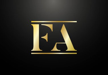 Baş Monogram FA Logo Tasarım Vektör Şablonu. FA Harf Logosu Tasarımı