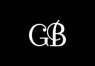 İlk Monogram Letter GB Logo Tasarım Vektör Şablonu. GB Harf Logosu Tasarımı