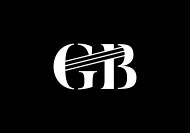 İlk Monogram Letter GB Logo Tasarım Vektör Şablonu. GB Harf Logosu Tasarımı
