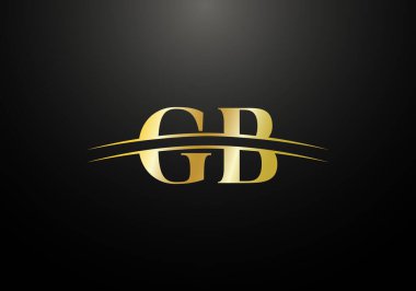 İlk Monogram Letter GB Logo Tasarım Vektör Şablonu. GB Harf Logosu Tasarımı