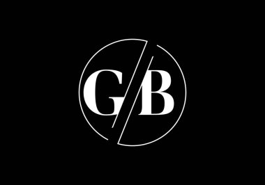 İlk Monogram Letter GB Logo Tasarım Vektör Şablonu. GB Harf Logosu Tasarımı