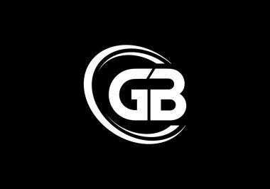 İlk Monogram Letter GB Logo Tasarım Vektör Şablonu. GB Harf Logosu Tasarımı