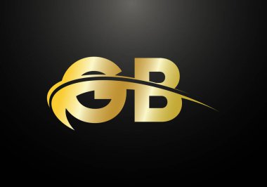 İlk Monogram Letter GB Logo Tasarım Vektör Şablonu. GB Harf Logosu Tasarımı