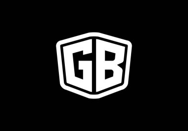 İlk Monogram Letter GB Logo Tasarım Vektör Şablonu. GB Harf Logosu Tasarımı