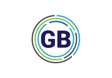 İlk Monogram Letter GB Logo Tasarım Vektör Şablonu. GB Harf Logosu Tasarımı