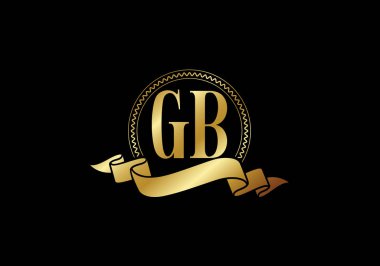 İlk Monogram Letter GB Logo Tasarım Vektör Şablonu. GB Harf Logosu Tasarımı