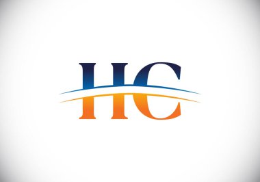 İlk Monogram H C Logosu Tasarım Vektör Şablonu. HC Harf Logosu Tasarımı