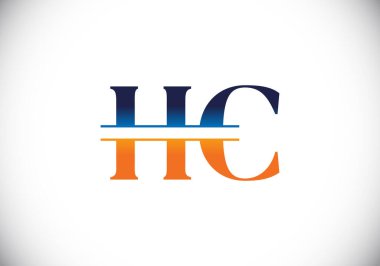 İlk Monogram H C Logosu Tasarım Vektör Şablonu. HC Harf Logosu Tasarımı