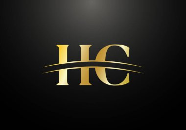 İlk Monogram H C Logosu Tasarım Vektör Şablonu. HC Harf Logosu Tasarımı