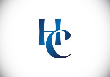 İlk Monogram H C Logosu Tasarım Vektör Şablonu. HC Harf Logosu Tasarımı