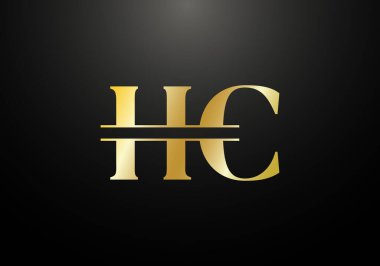 İlk Monogram H C Logosu Tasarım Vektör Şablonu. HC Harf Logosu Tasarımı