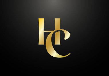 İlk Monogram H C Logosu Tasarım Vektör Şablonu. HC Harf Logosu Tasarımı
