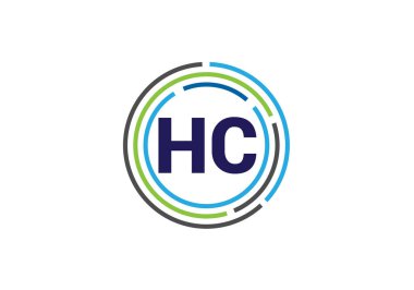 İlk Monogram H C Logosu Tasarım Vektör Şablonu. HC Harf Logosu Tasarımı