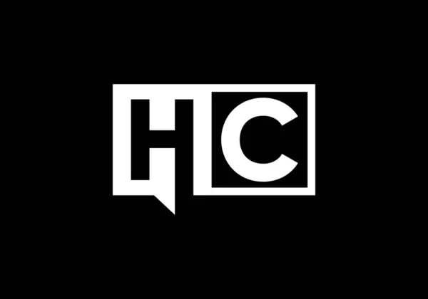 İlk Monogram H C Logosu Tasarım Vektör Şablonu. HC Harf Logosu Tasarımı
