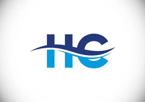İlk Monogram H C Logosu Tasarım Vektör Şablonu. HC Harf Logosu Tasarımı
