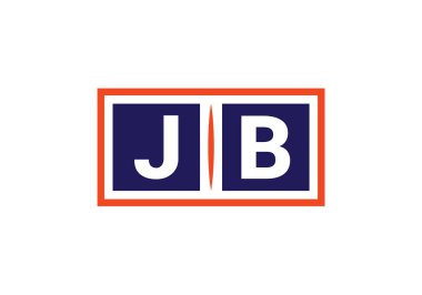 Baş Monogram Harf J B Logo Tasarım Vektör Şablonu. JB Harf Logo Tasarımı