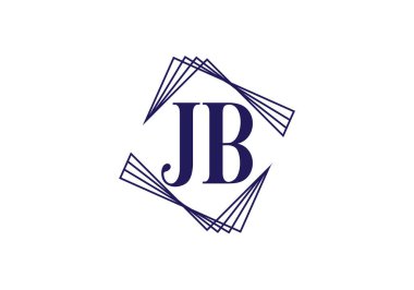 Baş Monogram Harf J B Logo Tasarım Vektör Şablonu. JB Harf Logo Tasarımı
