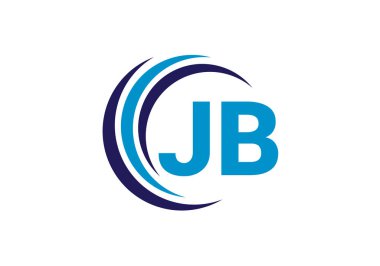 Baş Monogram Harf J B Logo Tasarım Vektör Şablonu. JB Harf Logo Tasarımı