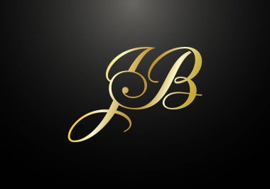 Baş Monogram Harf J B Logo Tasarım Vektör Şablonu. JB Harf Logo Tasarımı