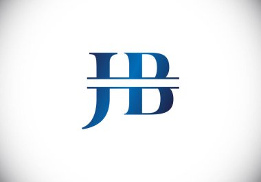Baş Monogram Harf J B Logo Tasarım Vektör Şablonu. JB Harf Logo Tasarımı