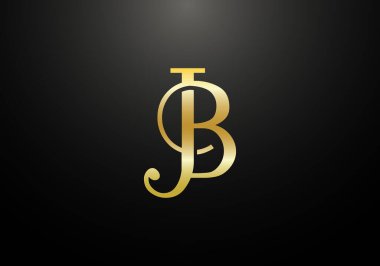 Baş Monogram Harf J B Logo Tasarım Vektör Şablonu. JB Harf Logo Tasarımı
