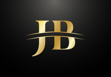 Baş Monogram Harf J B Logo Tasarım Vektör Şablonu. JB Harf Logo Tasarımı
