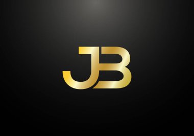 Baş Monogram Harf J B Logo Tasarım Vektör Şablonu. JB Harf Logo Tasarımı