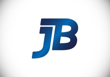 Baş Monogram Harf J B Logo Tasarım Vektör Şablonu. JB Harf Logo Tasarımı