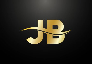 Baş Monogram Harf J B Logo Tasarım Vektör Şablonu. JB Harf Logo Tasarımı