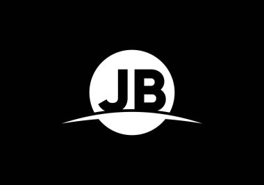 Baş Monogram Harf J B Logo Tasarım Vektör Şablonu. JB Harf Logo Tasarımı