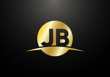 Baş Monogram Harf J B Logo Tasarım Vektör Şablonu. JB Harf Logo Tasarımı