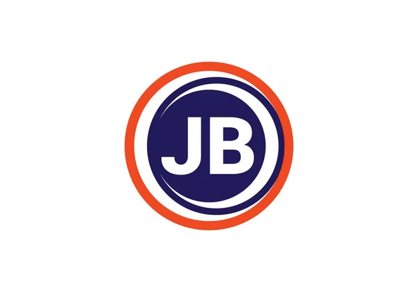 初期のモノグラム文字J Bロゴデザインベクトルテンプレート Jbのロゴデザイン — ストックベクタ