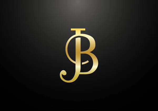 Baş Monogram Harf J B Logo Tasarım Vektör Şablonu. JB Harf Logo Tasarımı