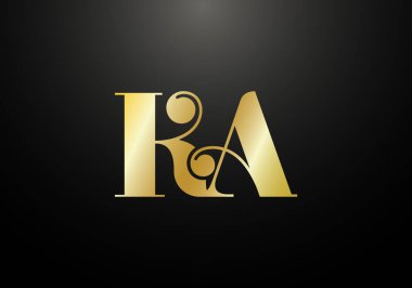 İlk Monogram Harf K A Logo Tasarım Vektör Şablonu. K A Harfi Logo Tasarımı
