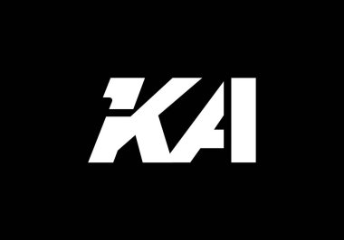 İlk Monogram Harf K A Logo Tasarım Vektör Şablonu. K A Harfi Logo Tasarımı