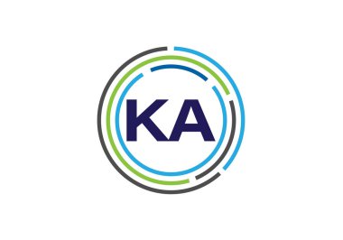 İlk Monogram Harf K A Logo Tasarım Vektör Şablonu. K A Harfi Logo Tasarımı