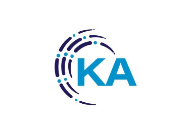 İlk Monogram Harf K A Logo Tasarım Vektör Şablonu. K A Harfi Logo Tasarımı